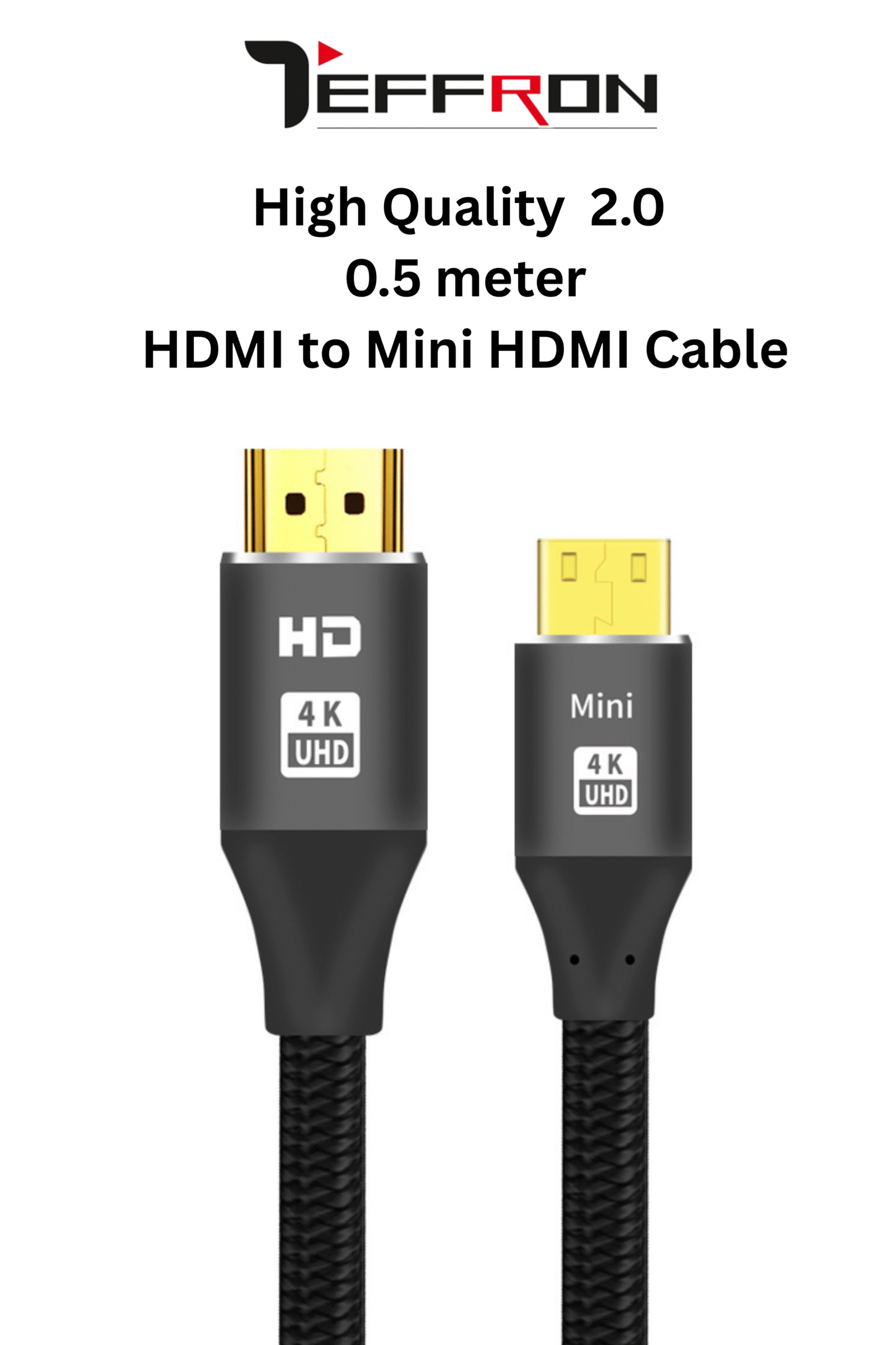 Teffron Black 0.5 Mtr Mini Braided Cable - Image 2