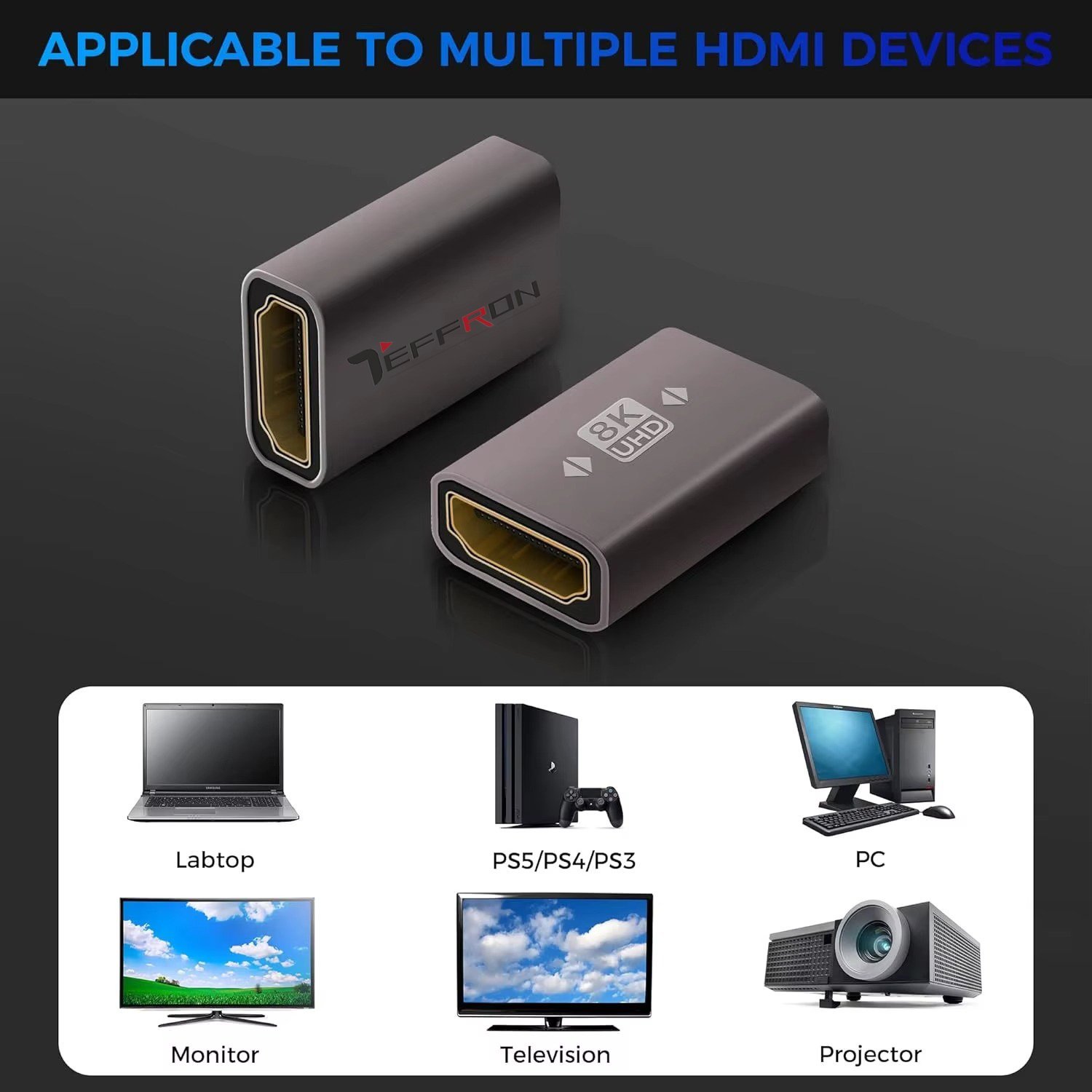 Teffron HDMI to HDMI 8K Female Connector - Image 3