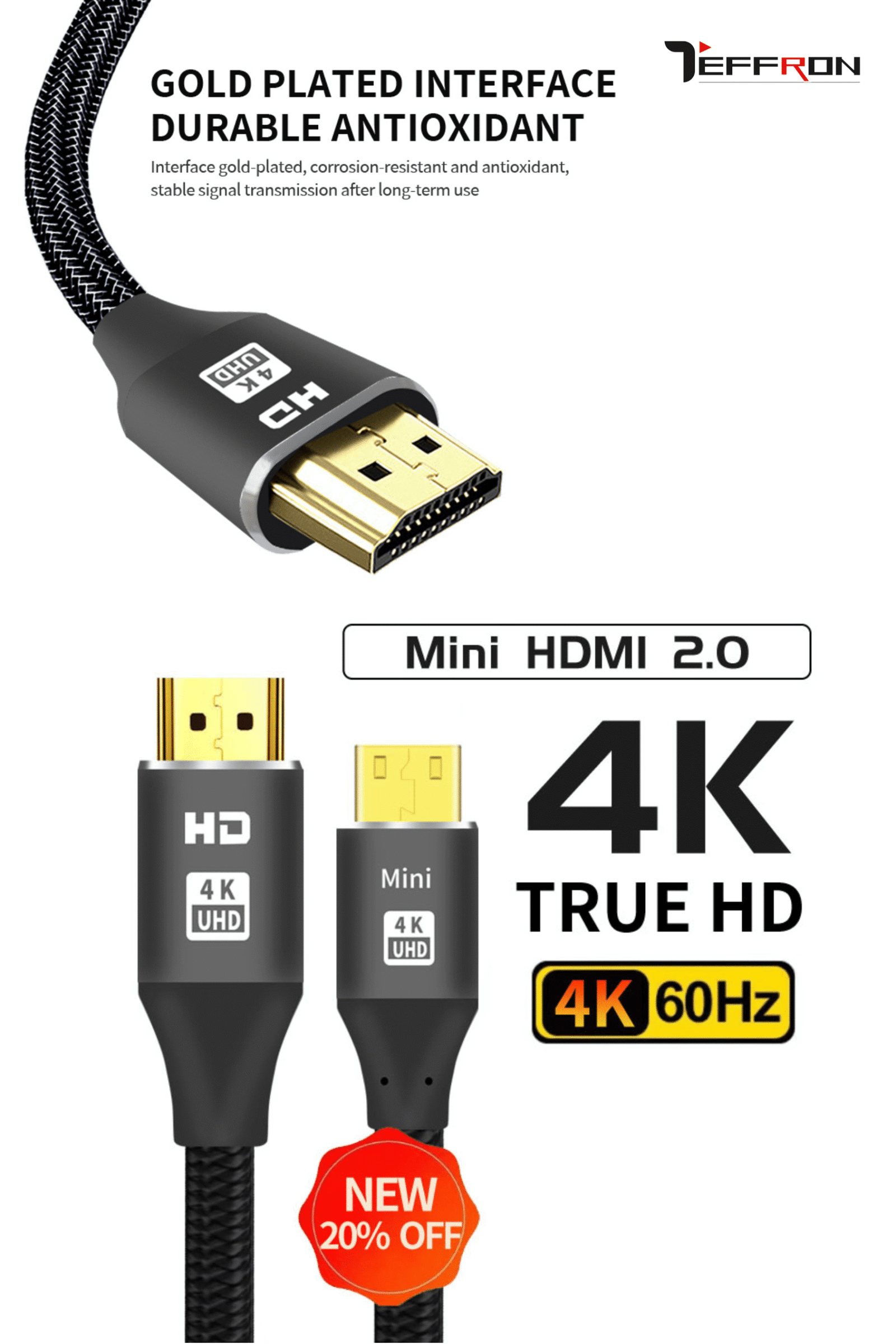 Teffron Black 0.5 Mtr Mini Braided Cable - Image 3